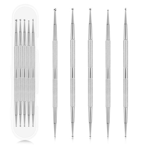 5 Pcs Nail Dotting Tool Nail Art Pens for Painting Nails, Stainless Steel Dot Paint Pens Professional Nail Design Dotting Pen Tools for Home Beauty Nail Salon