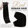 Full Shine Seamless Clip In Hair Extensions Human Hair Black Extensions Jet Black Clip In Hair Extensions Invisible Clip In Hair Extensions 12 Inch Real Human Hair For Short Hair 8 Pcs 80Grams