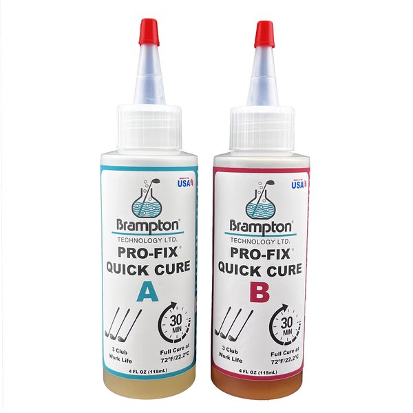 Brampton PRO-FIX Quick Cure Golf Epoxy - 30 Minute Golf Club Repair - Golf Epoxy for All Golf Shafts, Golf Heads, Drivers, Putters, and Irons - Engineered for The Golf Industry (8oz Kit)