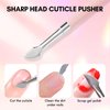 Makartt Cuticle Pusher, Pink Cuticle Remover, Professional Stainless Steel Nail Cleaner Dual Ended Spoon Pusher and Cutter Cuticle Care Nail Prep for Manicure Pedicure Nail Art