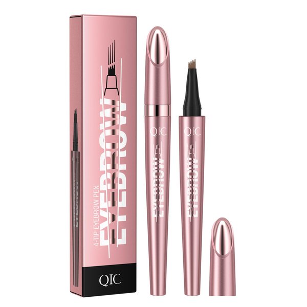 4D Four-Tip Eyebrow Pen - Waterproof, Long-Lasting, Smudge-Proof, Easy to Use for Perfect Brows and Defined Eyes - Dark Brown Eyebrow Pencil