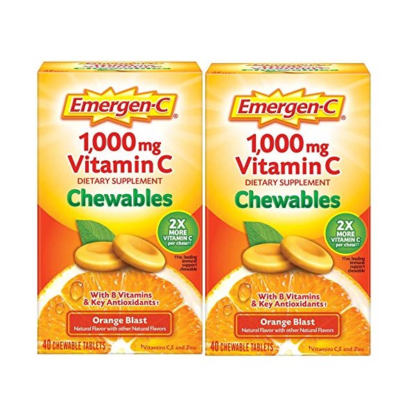 Alacer EmergenC Orange Chewable Vitamin C (2 Pack)