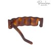 Parcelona French Crinkled Shell Brown Small Metal Free Celluloid Acetate Hair Clip Barrette