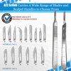 A2Z SCILAB 100 Sterile Carbon Steel Blades #10 with Free Scalpel Handle #3