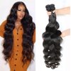 Human Hair Bundles Body Wave 4 Bundles (30 28 26 24 inches) 14A Grade Brazilian Virgin 100% Unprocessed Human Hair Body Wavy Bundles Natural Black Weave Hair Extensions
