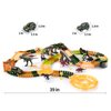TEMI 239PCS Dinosaur Track Toy for Kids Toddlers 2 3 4 5 6 Years, with 2 Pack Race Cars and 7 Pieces Jurassic Dinos, Create A Dinosaur World with Flexible Tracks, Birthday Gifts for Boys Girls