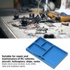 Dilwe RC Magnetic Tray, High Strength Aluminium Alloy Magnetic Screw Tray with Magnetic Pad for RC Model Toy Repair, Magnetic Mat Electronic Repair Kit Tool Organizer(Blue)