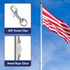 Anglekai 50FT/ 100FT Flag Pole Rope Line Kit, 5/16 in Flag Rope and Clips Kit Replacement with 4PCS Swivel Flag Pole Hook Clips/Cleat Hook (50FT)