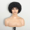 BEOTTI Hair Short Curly Wigs for Black Women Human Hair 180% Density Afro Natural Kinky Curly Wig with Bangs Brazilian Virgin Pixie Cut Wig Human Hair None Lace Front Bob Wigs 6 Inch