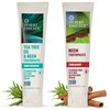 Desert Essence Toothpaste Natural Tea Tree Oil & Neem Toothpaste - 1 Wintergreen & 1 Cinnamint - Baking Soda & Essential Oil - Cleans Teeth & Gums - Refreshing Rich Taste - Tea Tree Oil