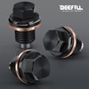 DEEFILL M14 x 1.5 Magnetic Oil Drain Plug T6 Aviation Aluminum with Red Copper Crush Washer Gasket Compatible with Ford GM Hyundai KIA and More Select Models
