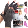 BLITZU Massage Gloves For Hands Copper Hands Arthritis Gloves Women Carpel Tunnel Relief Half Finger Gloves Fingerless Gloves For Women Compression Gloves For Arthritis For Women BLACK M