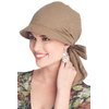 Krista Visor Scarf - Brimmed Head Wrap for Women - Embroidered Cappuccino