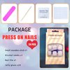 Toe Nails Press on Acrylic Toenails Press on Nails Pink Purple Press on Toes Nails Full Cover Fake Toe Nails Glitter Sequins Toenail Press ons Artificial Toenails for Women 24 Pcs