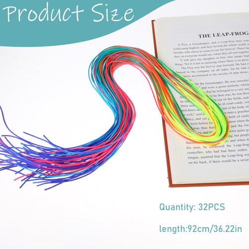 32Pcs Colorful Hair Strings For Braids Gradient Color Hair Rope Band Hair Wrap String Hair Ribbons Rainbow Braiding Hair Tie Hair Accessories for Women Girls