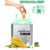 BEIDOU-PAC 100% Compostable Trash Bags, 3 Gallon Compost Bags Small Kitchen Trash Bags with Handle, 100 Count Sturdy Biodegradable Garbage Bags Food Scrap Waste Bags, ASTM D6400, US BPI Certified