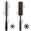 Geiserailie 2 Pieces Thick Round Hair Comb Bristle Round Hair Brush Blow Drying Hairbrush Small Brush Short Hair Massage Comb Head Massage Round Brush Roll Hairbrush for Wet or Dry Hair (Black)
