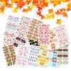 WOKOTO 16 Sheets Flowers Nail Stickers Full Nail Wraps for Women Maple Leaf Nail Polish Strips for Acrylic Nails Designs with Nail File Nail Polish Decals Self Adhesive Full Nail Stickers for Girls