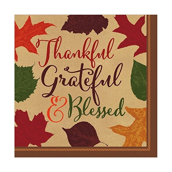 Autumn Traditions Thanksgiving Party Paper Luncheon Napkins Tableware, 6" x 6" Pack of 36