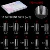 500Pcs Square Nail Tips Full Cover Clear Fake Nail Tips for Acrylic Nails, Size 1~10