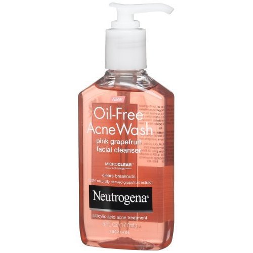 Neutrogena Oil-Free Acne Wash Face Cleanser, Pink Grapefruit 6 oz (Pack of 10)
