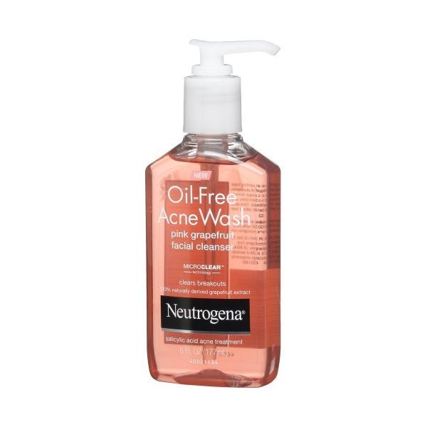 Neutrogena Oil-Free Acne Wash Face Cleanser, Pink Grapefruit 6 oz (Pack of 10)