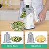 REDPANT 5 in 1 Rotary Cheese Grater, Manual Hand Crank Cheese Grater With Reinforced Suction & 5 Interchangeable Blades, Multifunctional Cheese Shredder, Easy to Use and Clean, White