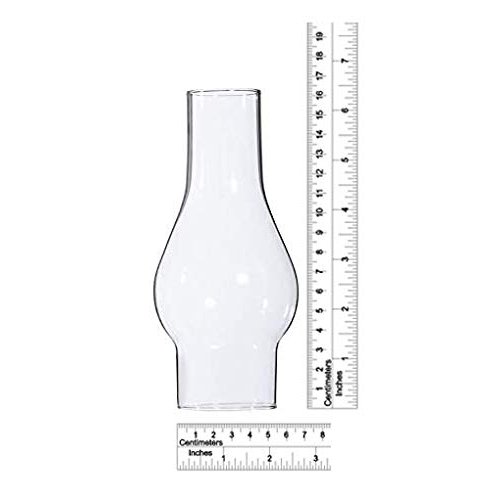B&P Lamp SMALL 2 1/8 Inch Base by 6 1/2 Inch Tall Clear Glass Chimney for Oil Lamps and Antique Style Lighting