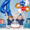 Baseball Balloons 4th Birthday Decorations for Boys, Baseball Party Decorations Baseball Sports Theme Party Supplies, 40 inch Foil Number Balloons Number 4 Balloon Blue Red White Sports Balloon Kits