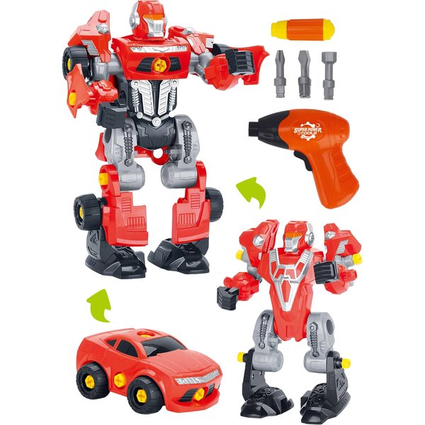 PowerTRC 3-in-1 Take Apart Robot Toy – STEM Learning Construction Set with Power Drill for Kids, Educational Building Toys for Boys and Girls, Ages 3 and Up