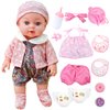 Miaio 12 Inch Newborn Baby Dolls Set of 12 Doll Accessories Feeding Combo Set, Feeding Bottle, Pacifier, Bib, Diaper, Skirt, Feeding Kit (E)