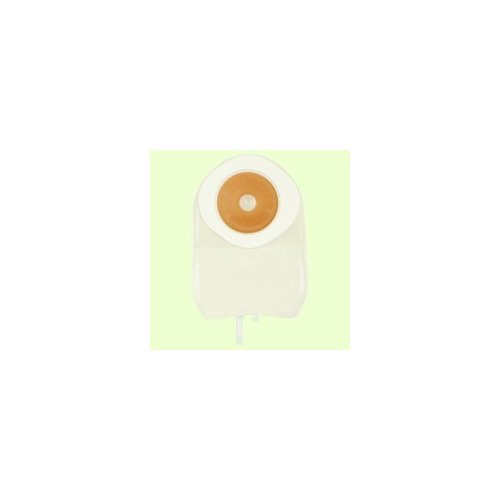 ConvaTec 125367 ActiveLife One-Piece Convex Urostomy Pouch with Pre-Cut Durahesive Skin Barrier, Fold Over Tap, 8" Pouch, Transparent, 1-1/4" Stoma Opening, Pack of 10