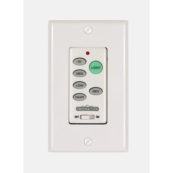 Fanimation C21 3 Speed Ceiling Fan Wall Control Reversing - Fan Speed and Light, White 4.57 x 2.76 x 1.8