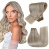 Hetto Sew in Hair Extensions Human Hair Weft Hair Extensions Real Human Hair #17/23 Dirty Blonde Highlight Hand Tied Human Hair Wefts Sew in Extensions 100g 22 Inch