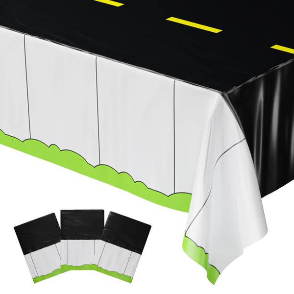 Blue Orchards Road Table Covers (Pack of 3) - 54"x108" XL - Construction Birthday Party Supplies, Cars Brithday Party Supplies, Cars Party Supplies, Cars Theme Birthday, Cars Party Decorations