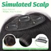 Clip In Bangs-Fake Bangs Hair Clip 100% Real Human Hair Extensions 3 Secure Clips in Full Fringe French Bangs for Women Curved Bangs for Daily Wear （Off Black）
