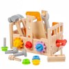 Montessori Wooden 2-4 Years Toddler Tool Set for 2 3 4 5 6 Years, Educational STEM Building Learning Toddler Tool Box, Wooden Toddler Tool Table, Best Gifts Choice for Boys and Girls
