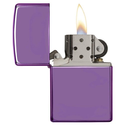 Zippo Lighter - Personalized Message Engraved on Backside Unique Colored Windproof Lighter (Purple #24747)