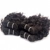 Brazilian Kinky Curly Human Hair Weave 4 Bundles 50g Jerry Curl 10A Grade 12 Inch 100% Unprocessed Raw Virgin Remy Hair Extensions Short Curly Human Hair Bundle Sew In Natural Black Color for Women