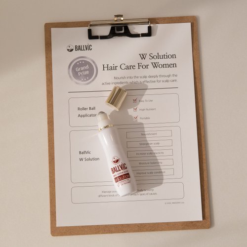 BallVic W Solution - Scalp Care Hair Growth Serum, Biotin Hair Regrowth Treatment for Women, Caffeine Tonic Serum Scalp Treatment, Roll-On Thinning Hair Loss Remedy, Hair Serum for Damaged Scalp, 50g