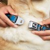 Dog Collar Seatbelt Buckle Grunge Tread Blue 18 to 32 Inches 1.5 Inch Wide