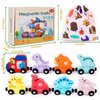 Dinosaur Toys for Kids 3-5, 21PC Magnetic Wooden Train, Dinosaur Stacking Blocks Toys, Match Number & Color, Toddler Montessori Toys, Dinosaur Birthday for Boys Girls 3 4 5 6 Year Old