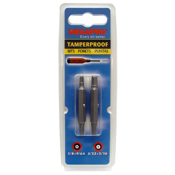 Megapro Replacement Bit Set, 2-1/4 In. L, PK2, Nickel (9BP-TP-2B)