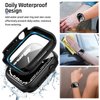Goton 2 in 1 Waterproof Case for Apple Watch Screen Protector 44mm SE 2nd Gen Series 6 5 4 SE, 360 Protective Glass Face Cover Hard PC Bumper + Back Frame for iWatch Accessories 44 mm, Black