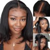 UNICE Bye Bye Knots Wig Yaki Kinky Straight Bob Wigs Human Hair Pre Bleached Invisible Knots 7x5 Lace Front Wigs Human Hair Pre Everything Glueless Wigs Pre Plucked Pre Cut Lace 14 inch