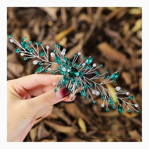 Yokawe Bridal Wedding Hair Comb Silver Rhinestone Bride Side Combs Crystal Hair Accessories for Women and Girls