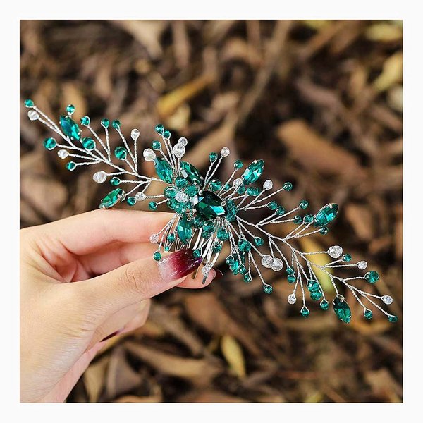 Yokawe Bridal Wedding Hair Comb Silver Rhinestone Bride Side Combs Crystal Hair Accessories for Women and Girls