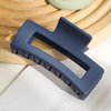 Navy Blue Square Frosting Claw Clips, Big Hair Clips Nonslip Matte Barrettes Thin Thick Short Hair for Women and Girls Hair Accessories