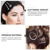 2pcs Vintage Star Moon Hair Pin Metal Alloy Rhinestone Bobby Pins Hair Accessories for Woman (Silver)