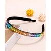 Wecoe Rhinestone Headband Women Colorful Rainbow Pride Headband Women Non Slip Fashion Bling Sparkly Diamond Headband Hair Band Birthday Holiday Hair Accessories For Women Girls Holiday Gifts